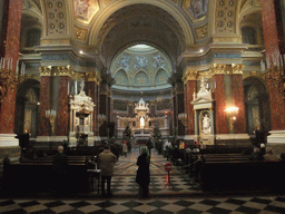 Nave, Altar and Dome of Saint Stephen`s Basilica