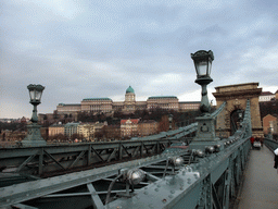 The Széchenyi Chain Bridge over the Danube river and the Buda Castle