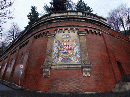 Hungarian Coat of Arms at the foot of the Budapest Castle Hill Funicular