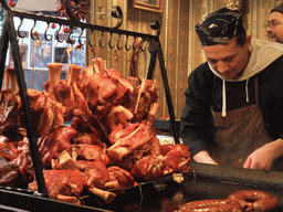 Meat at the christmas market at Vörösmarty Tér square