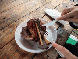 Meat at the christmas market at Vörösmarty Tér square