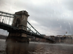 The Széchenyi Chain Bridge, from the cruise boat on the Danube river