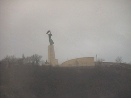 The Liberty Statue in the myst, from the cruise boat on the Danube river