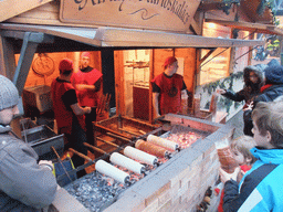 Cinnamon rolls being prepared at Vörösmarty Tér square