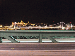 Elisabeth Bridge and Buda Castle, from Liberty Bridge, by night