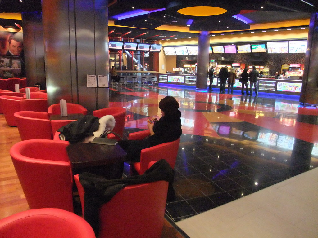 Miaomiao in the lobby of the Cinema City Allee cinema