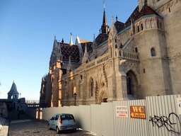 The back side of the Matthias Church and the Fisherman`s Bastion