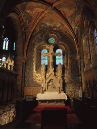 Altar and frescoes in a chapel in the Matthias Church