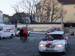 Wedding car at the entrance road of Buda Castle