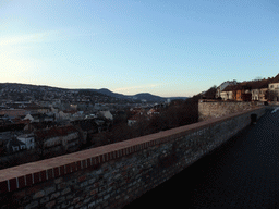 West side of Buda Castle Hill and view on Buda