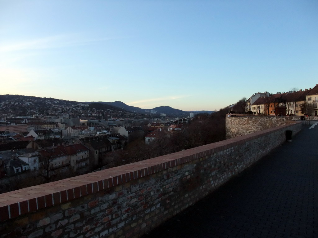 West side of Buda Castle Hill and view on Buda