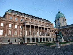 The courtyard of Buda Castle and the Statue of the Hortobágy Horse Wrangler