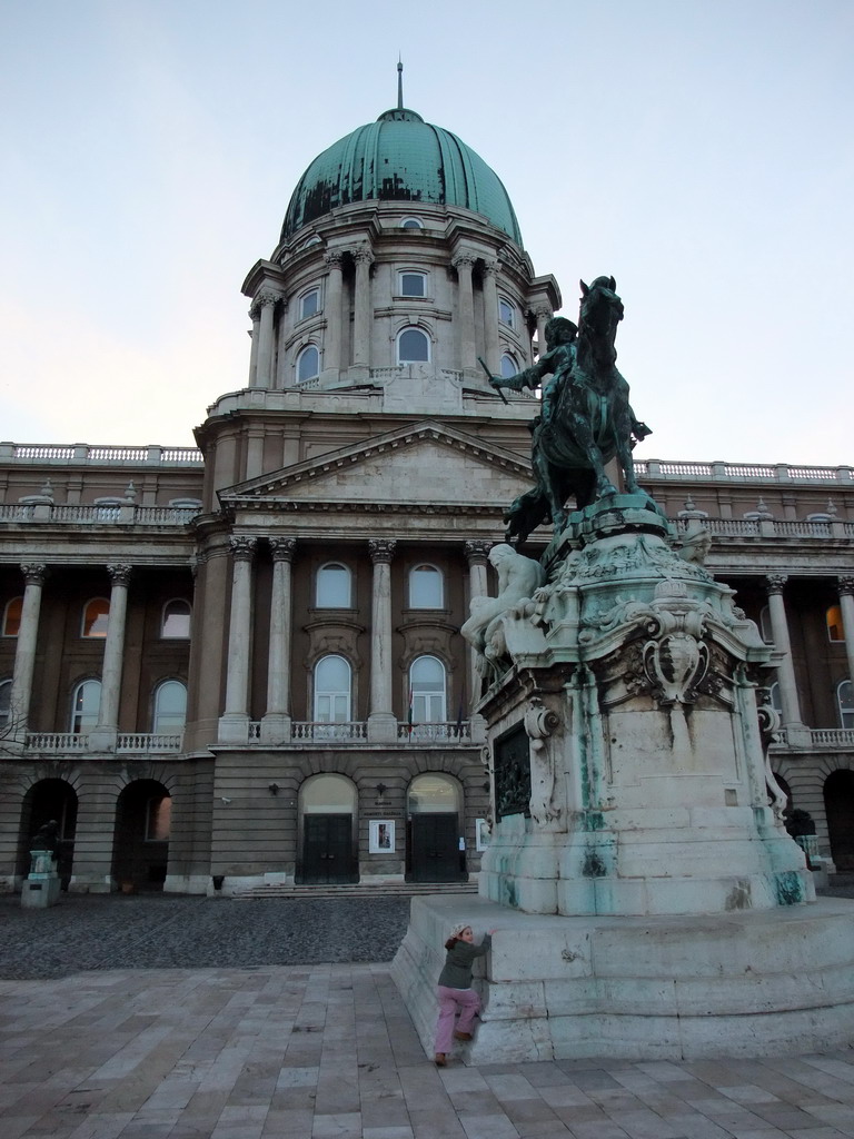 Front of Buda Castle and the Monument of Prince Eugene of Savoy