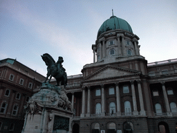 Front of Buda Castle and the Monument of Prince Eugene of Savoy