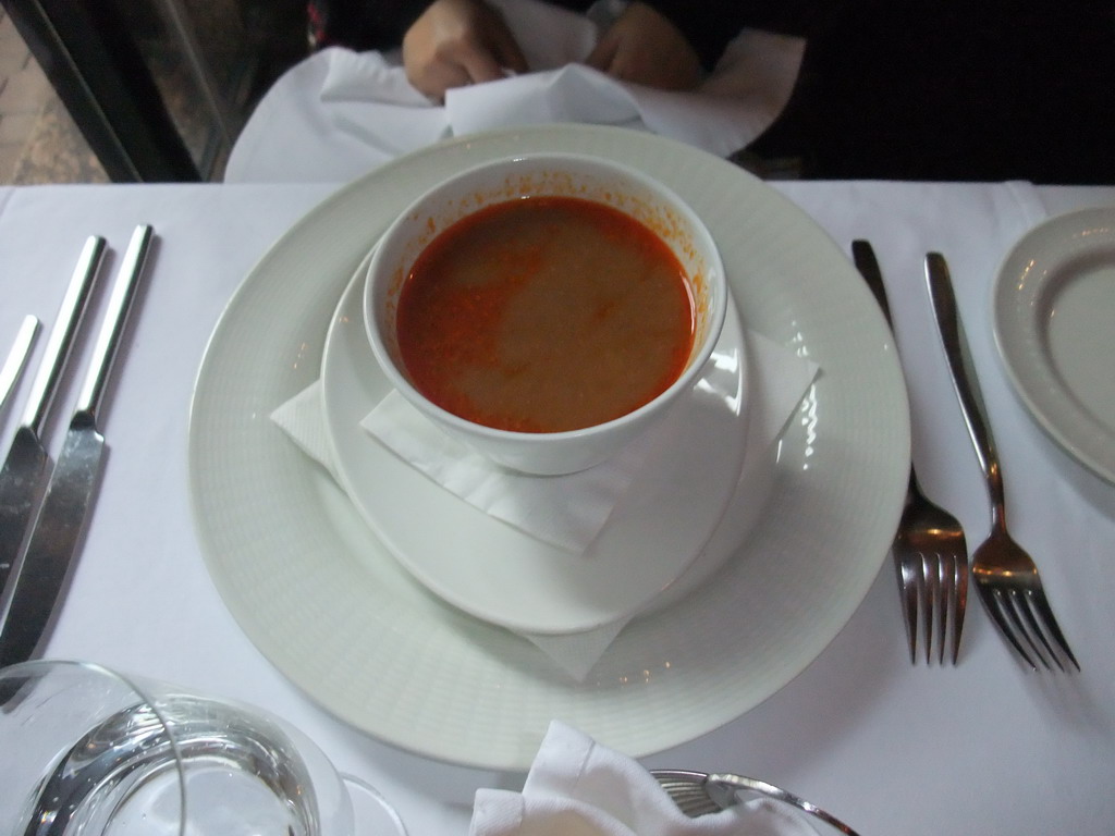 Goulash soup in our lunch restaurant `Cyrano`