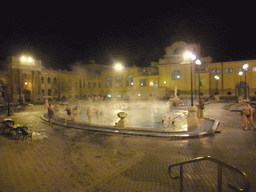 Swimming pool of the Széchenyi Medicinal Bath, by night