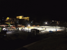 Ice skating rank in the Városliget park and the Museum of Fine Arts (Szépmuvészeti Múzeum), by night