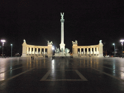 Heroes` Square with the Millennium Monument, by night