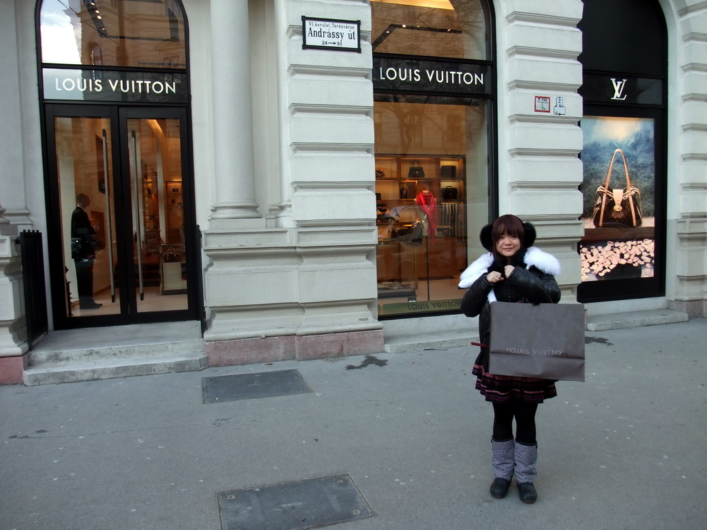 Miaomiao at the Louis Vuitton store in Andrássy Avenue