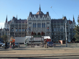 The front of the Hungarian Parliament Building