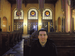 Tim in the Dohány Street Synagogue