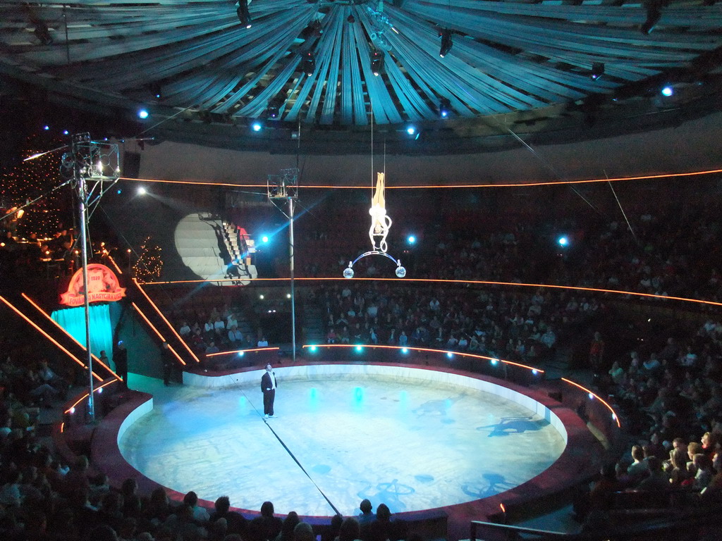 Acrobat and clown in the Budapest Circus