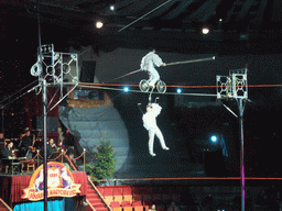 Acrobats and orchestra in the Budapest Circus