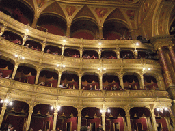Balconies on the left side of the Hungarian State Opera House