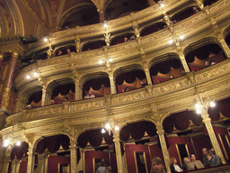 Balconies on the right side of the Hungarian State Opera House