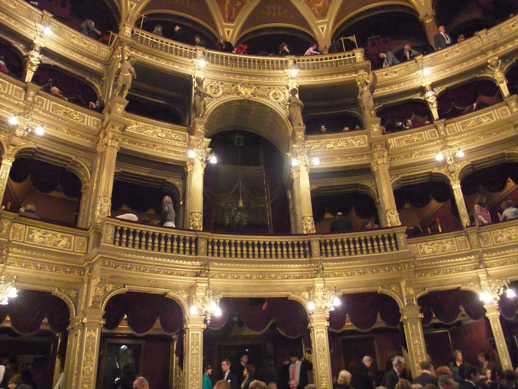 Balconies in the middle of the Hungarian State Opera House