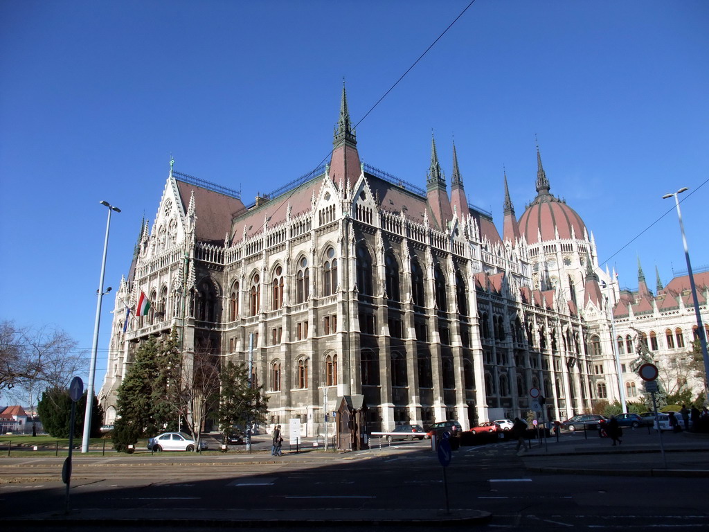 Front left side of the Hungarian Parliament Building