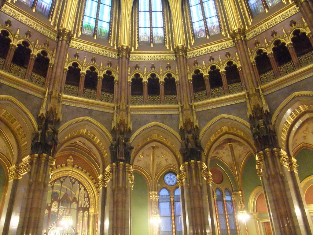 Statues of former kings in the Central Hall of the Hungarian Parliament Building