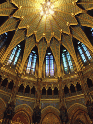 The Dome and statues of former kings in the Central Hall of the Hungarian Parliament Building
