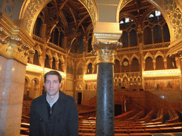 Tim in the Old Upper House Hall of the Hungarian Parliament Building