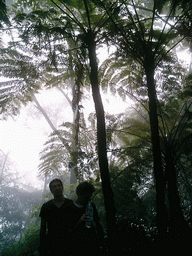 Tim, his friend and trees at the slopes of Mount Cameroon