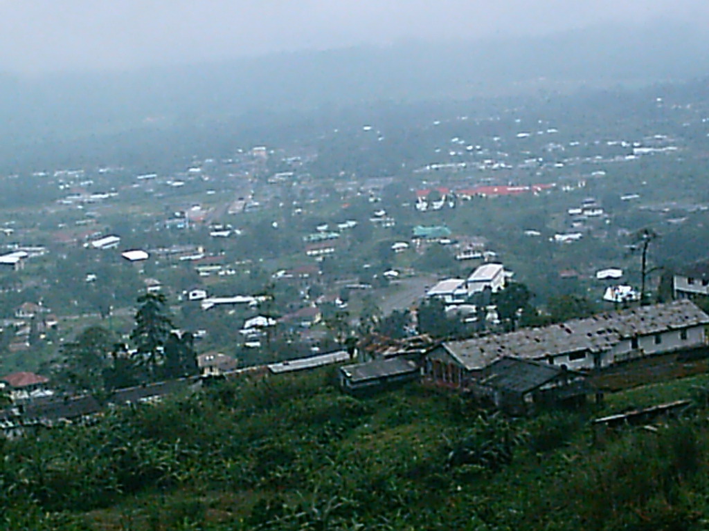 The northwest side of the city, viewed from the slopes of Mount Cameroon