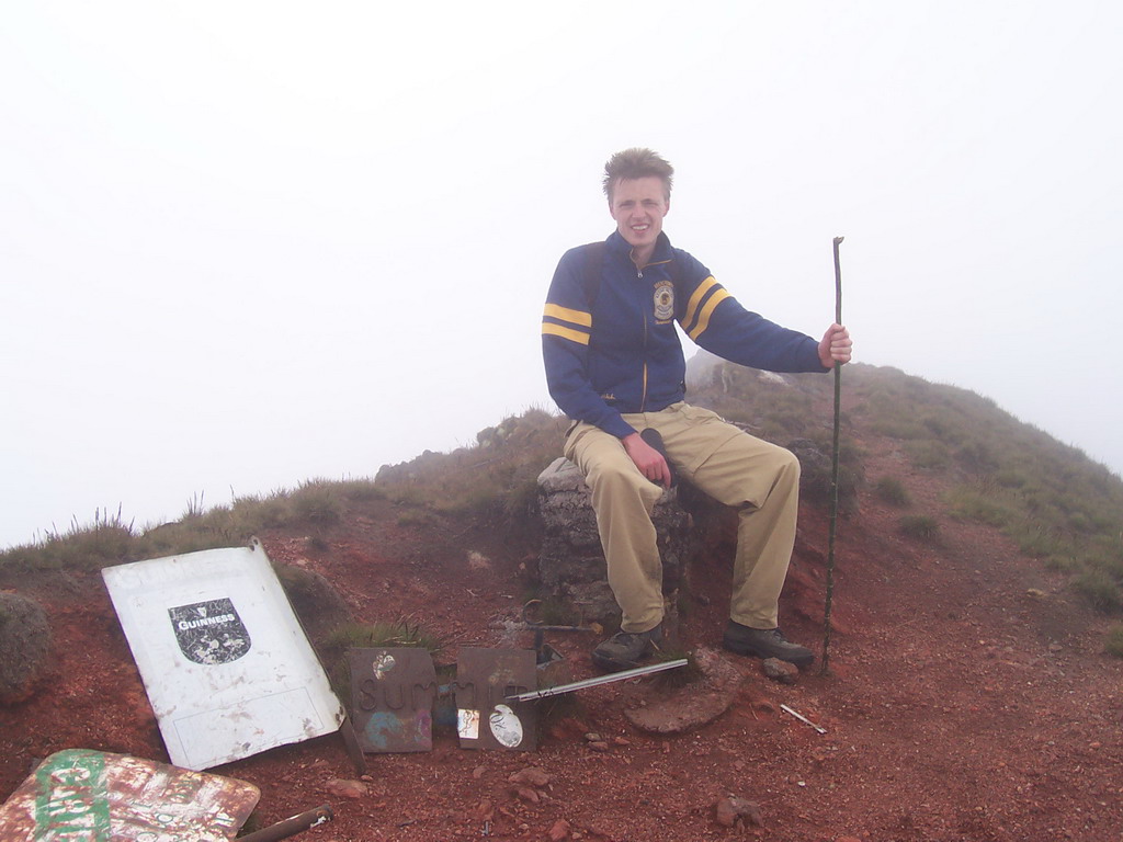 Tim`s friend at the top of Mount Cameroon
