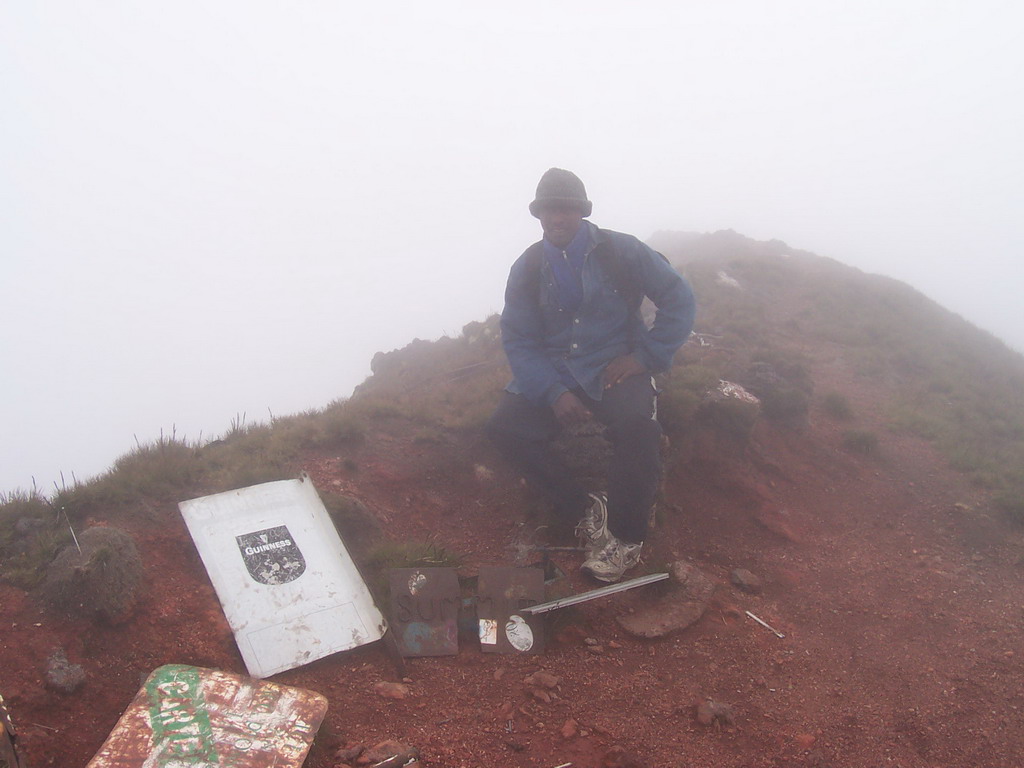 Our tour guide at the top of Mount Cameroon