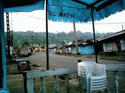 Street in the city center, viewed from the terrace of the Veteran Club bar