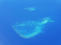 The Backnumbers Reef and the Braggs Reef of the Great Barrier Reef, viewed from the airplane from Brisbane
