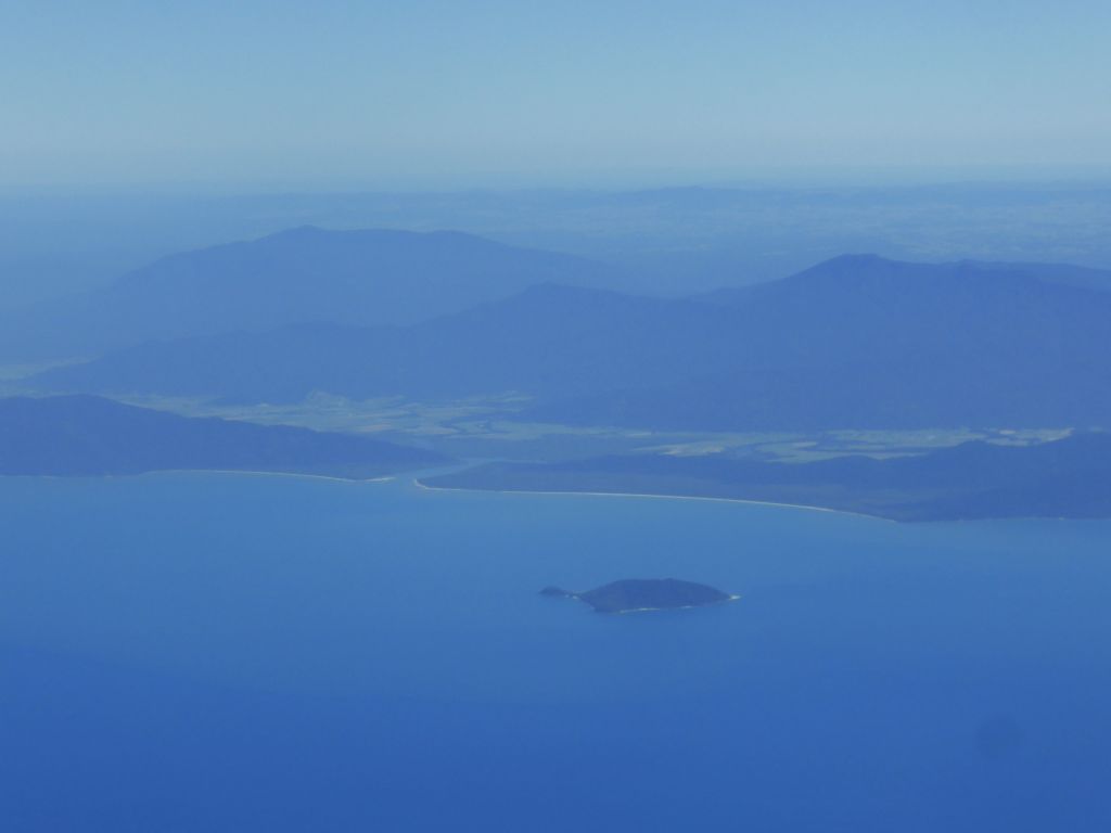 High Island and the Russell River National Park, viewed from the airplane from Brisbane