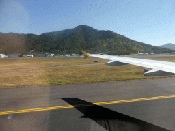 Lumley Hill and Cairns Airport, viewed from the airplane from Brisbane