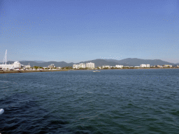 The Marlin Marina and the beach at the Cairns Esplanade, viewed from our Seastar Cruises tour boat going to Michaelmas Cay