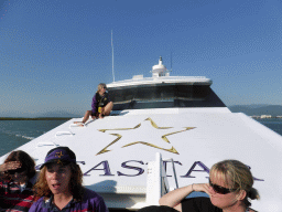 Our Seastar Cruises tour boat and its crew, going to Michaelmas Cay