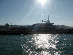 Boat at the Marlin Marina, viewed from our Seastar Cruises tour boat coming from Hastings Reef