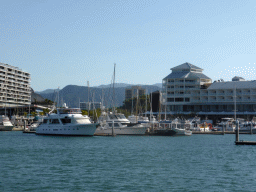 The Marlin Marina and the Shangri-La Hotel The Marina Cairns, viewed from our Seastar Cruises tour boat coming from Hastings Reef