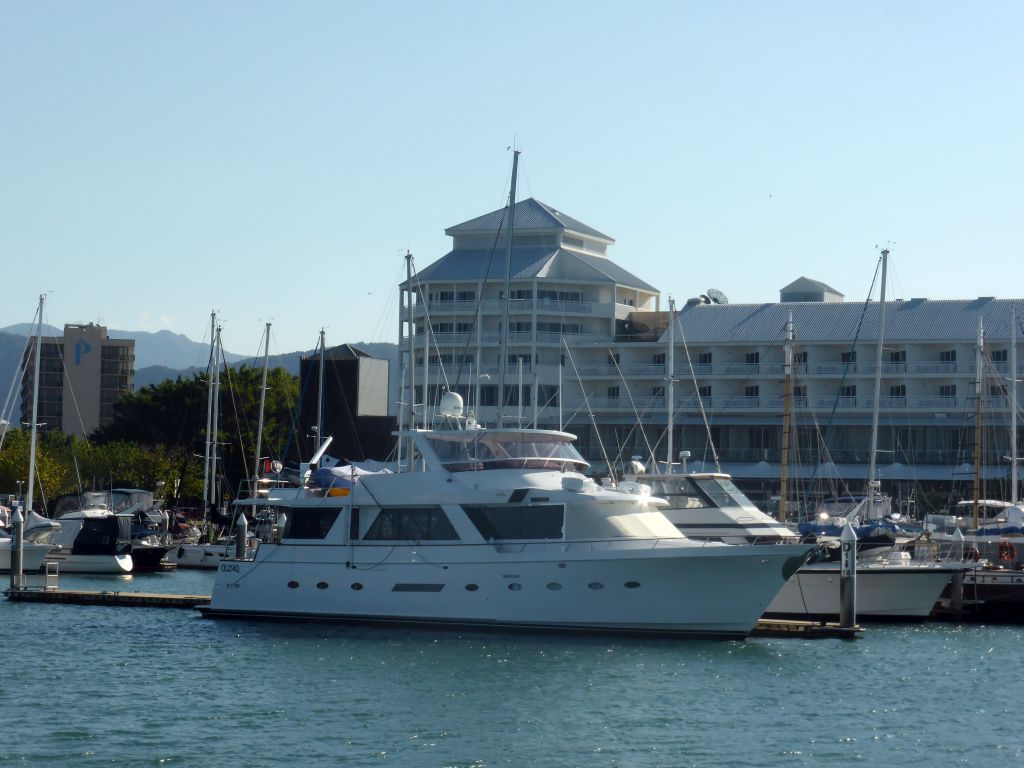 The Marlin Marina and the Shangri-La Hotel The Marina Cairns, viewed from our Seastar Cruises tour boat coming from Hastings Reef