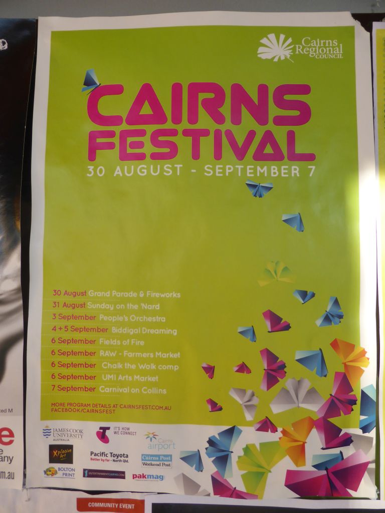 Poster of the Cairns Festival at the Cairns Esplanade
