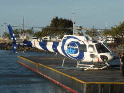 Helicopter on the platform at the west side of the Marlin Marina