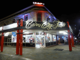 Front of the Cairns City Tattoo shop at the crossing of Abbott Street and Shields Street